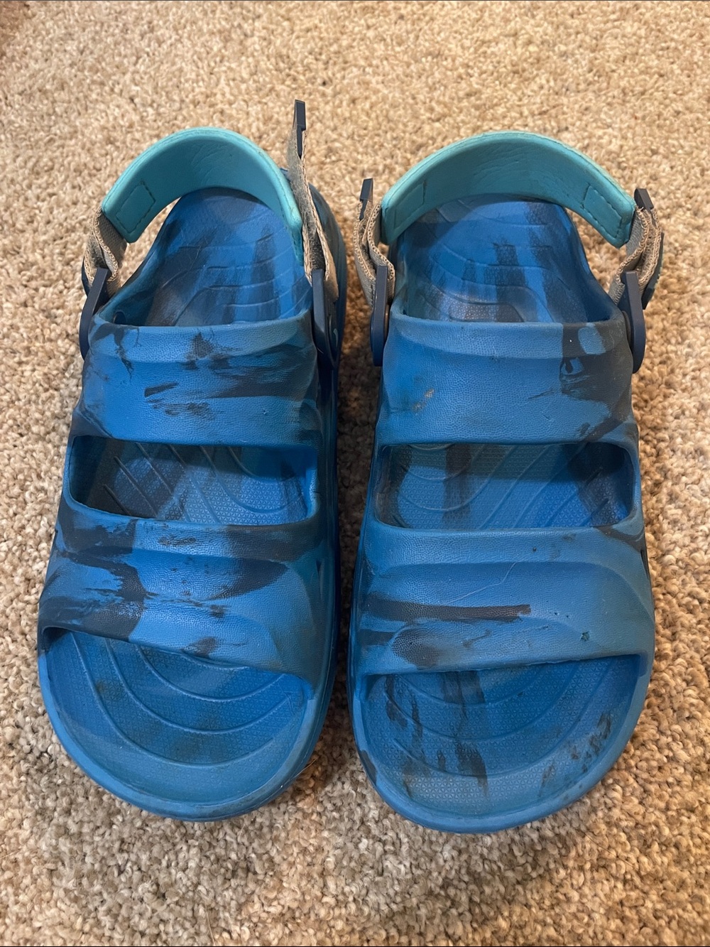 Kids Blue Outdoor Play Sandals with Secure Back Strap